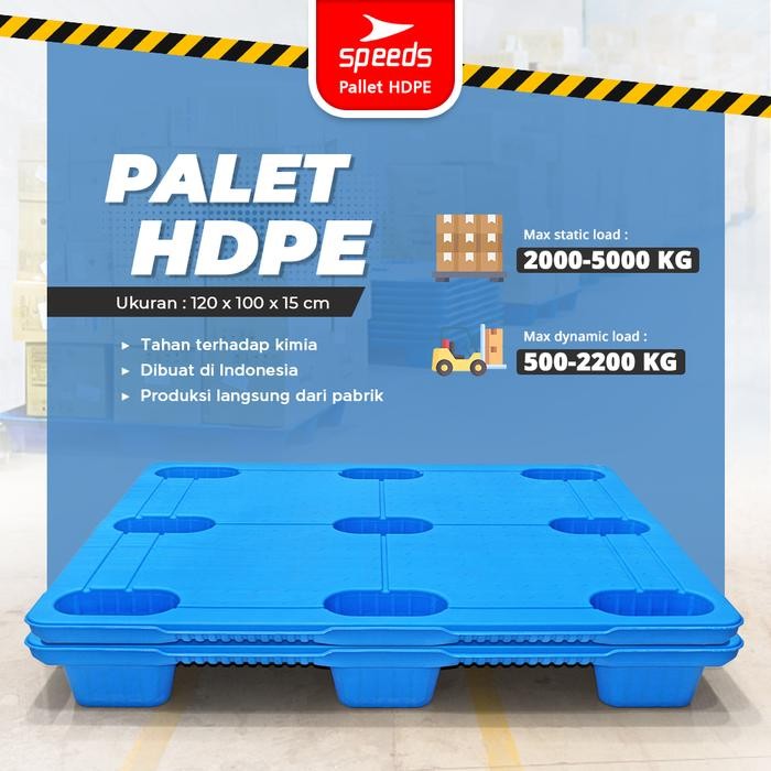 Speeds Palet Plastik Hdpe Tebal 120X100X15Cm Plastic Warehouse Pallet Kaki 9 Kuat Kokoh