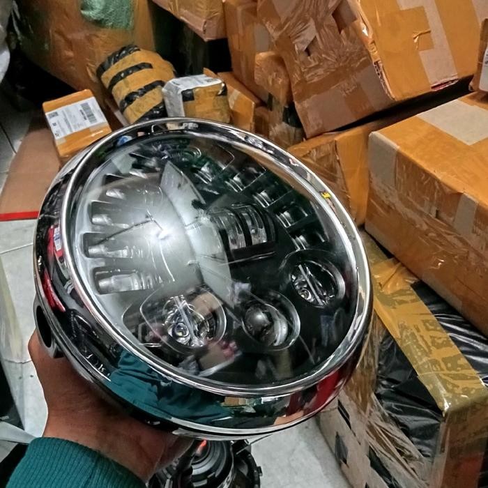 SALE REFLEKTOR LAMPU DEPAN DAYMEKER LED BULAT RX KING DAN VIXION OLD 2007-2009 SET BATOK LAMPU