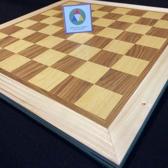 Papan Catur Standar Percasi Non Lipat Solid Warna Asli Kayu Istimewa