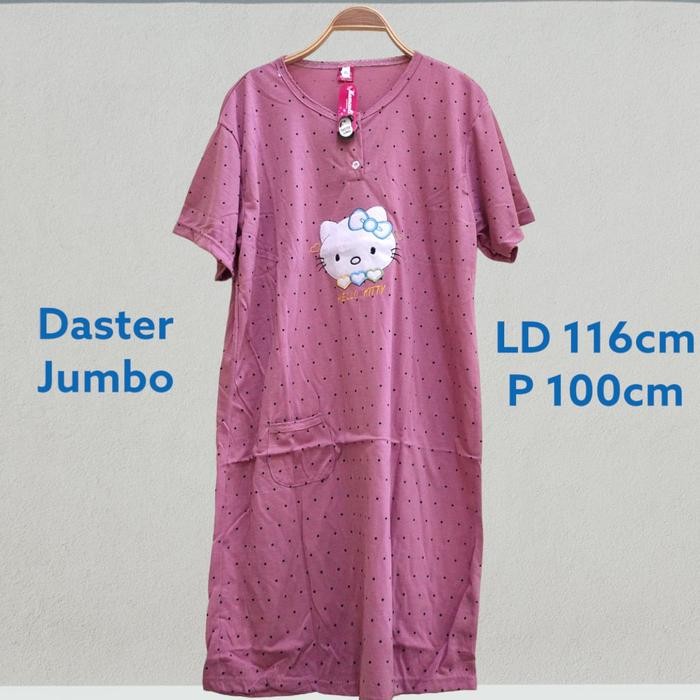 Daster Wanita Jumbo Import Bahan Kaos Tebal Motif 3XL LD 116cm