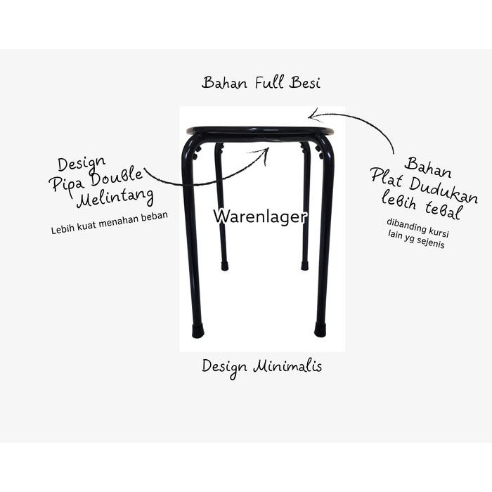 Kursi Baso Full Besi Kursi Bulat Stool Bangku Bakso Kursi Besi Bulat