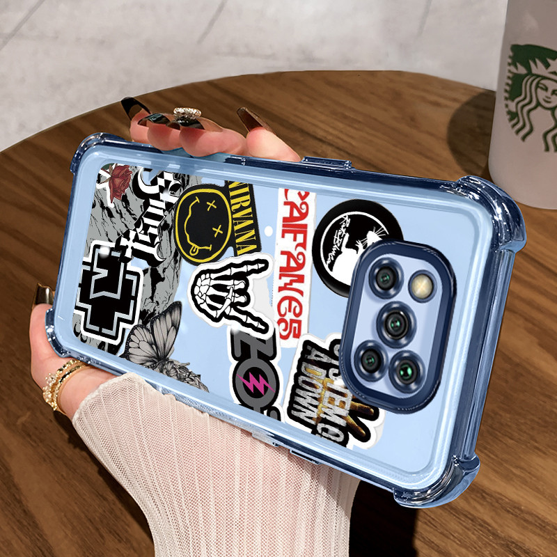 Casing Hp untuk Xiaomi POCO X3 POCO X3 NFC POCO X3 Pro Case Punk Kasing Glitter Perlindungan airbag 