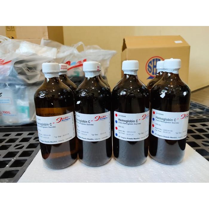 Larutan Hemoglobin C Drabkin 500Ml - Indo Reagent Hemoglobine C - Non Bubble