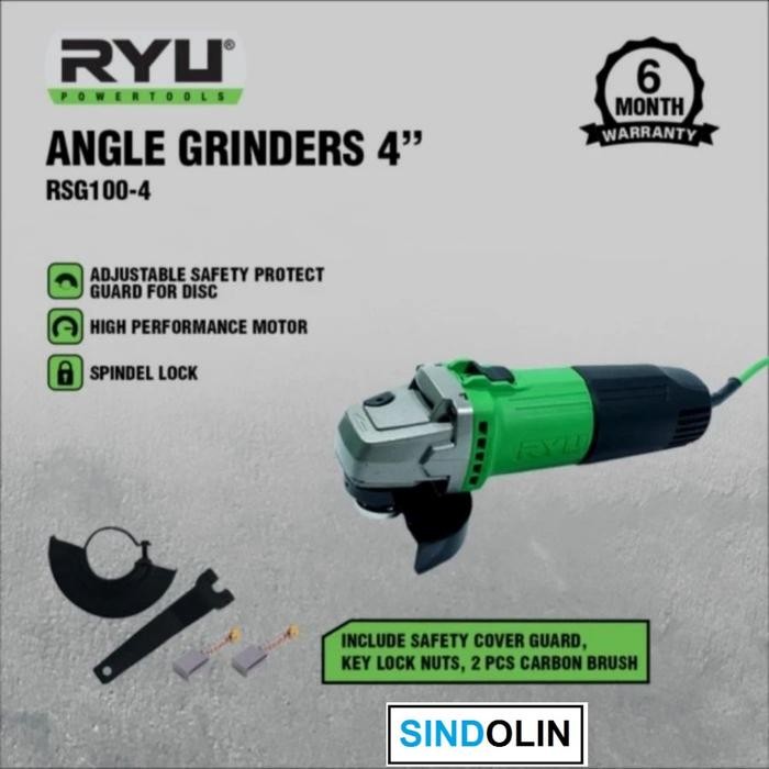 Gerinda Tangan / Angle Grinder 4 Inch Ryu Rsg100-4 Rsg 100 4