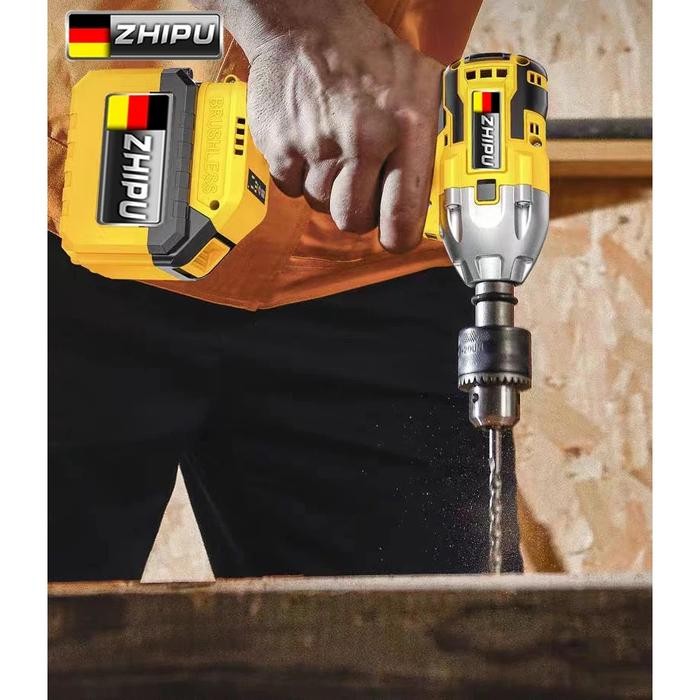 Zhipu Brushless Mesin Bor Impact Wrench Cordless Impact Wrench Kunci Pas Listrik