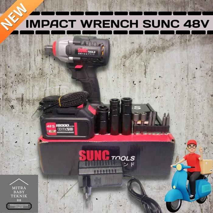 Mesin Impact Wrench Baterai Kunci Shock Pas 48Vf 48S Inpek Wrench Sunc
