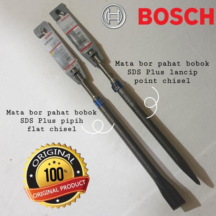 Mata Pahat Bobok Beton Sds Plus Chisel Flat Pipih Lancip Point Bosch