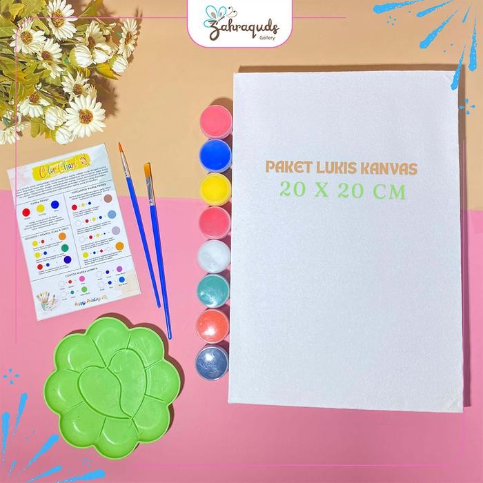 

SALE TERBARU PAKET LUKIS KANVAS 20X30 CM AKRILIK KUAS MEWARNAI STATIONERY CAT READYY