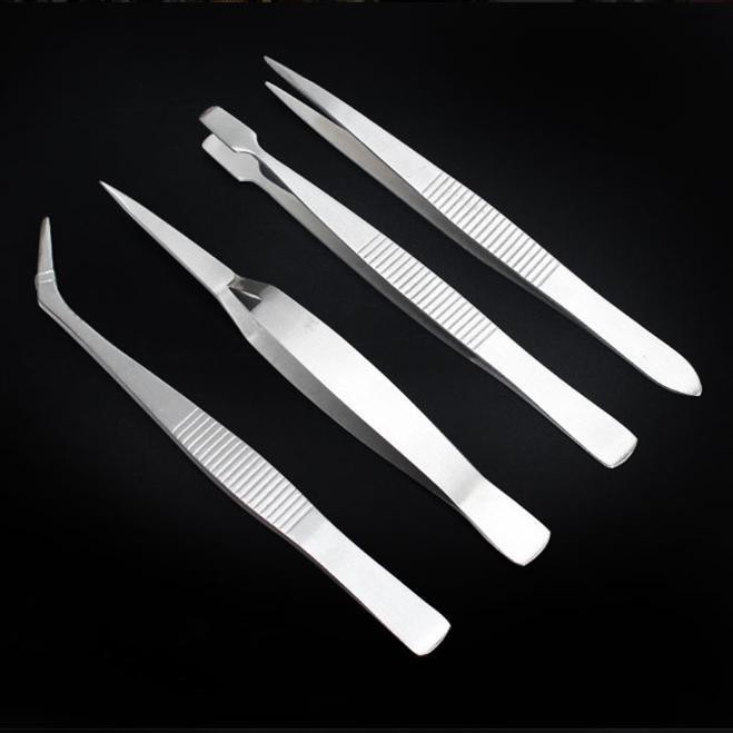 Pinset Stainless 4 Fungsi Serbaguna 4Pc Tweezer Set Kurva Lurus Isi 4