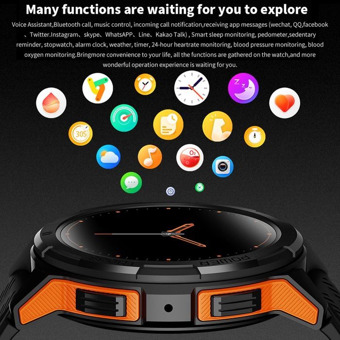 Skmei B73 Layar Aod Smartwatch Tahan Air 5Atm Layar Aod Smartwatch Jam Tangan Militer Heart
