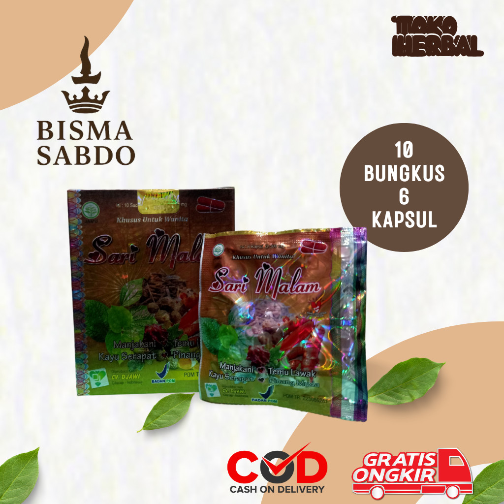 

Bisma Sabdo - Sari Malam10 Bungkus @6 Kapsul Manjakani Temu Lawak Pinang Muda Mengurangi Lendir