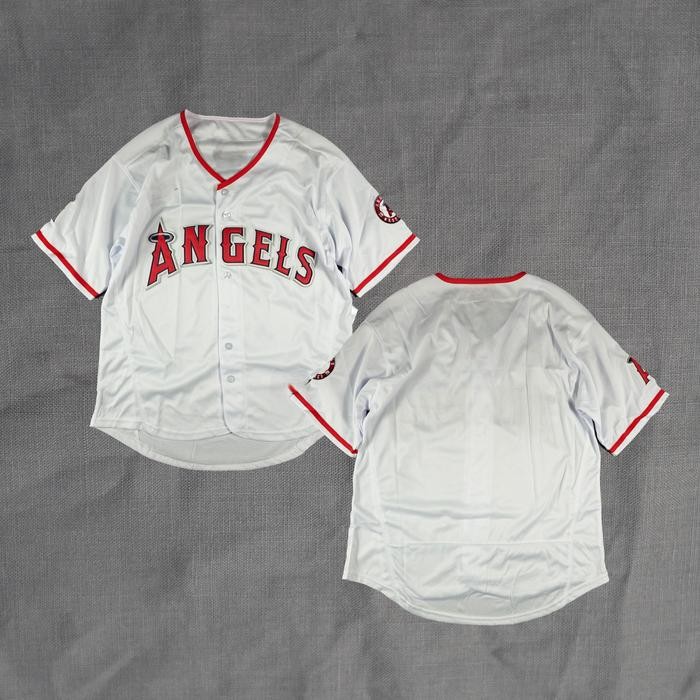 BORDIR Baju Jersey Baseball Los Angeles Angels Premium Quality White