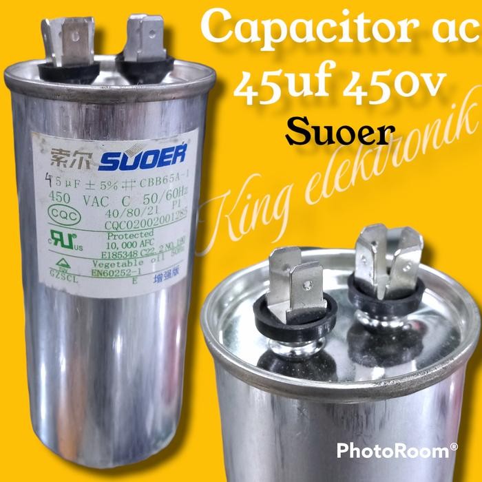 capacitor kapasitor ac 45uf 450v suoer