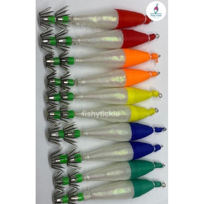 Umpan Pancing Cumi Apollo Kilap Manik - Squid Jig (per bks isi 5 pcs) *