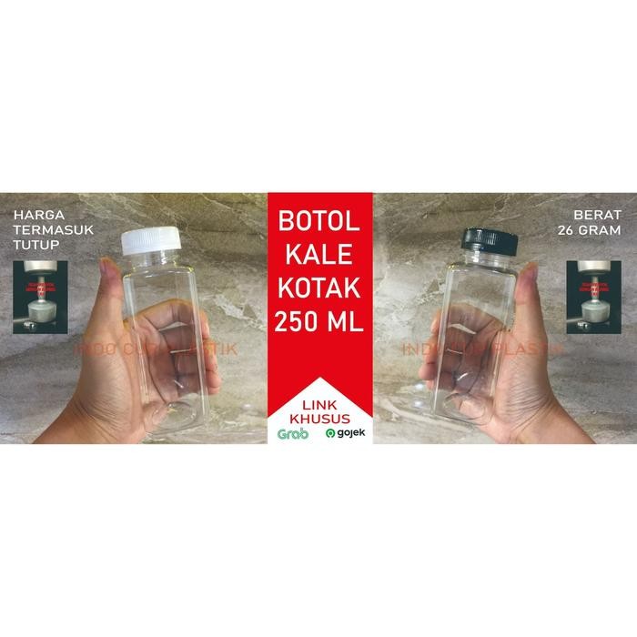 Botol Kale Kotak 250 ml Tebal / Botol Plastik Kale 250 ml Tebal (26gr)