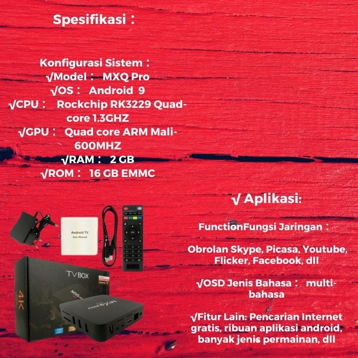 Set top box Stb Android TV BOX MXQ Pro 4K 5G Smart TV Box