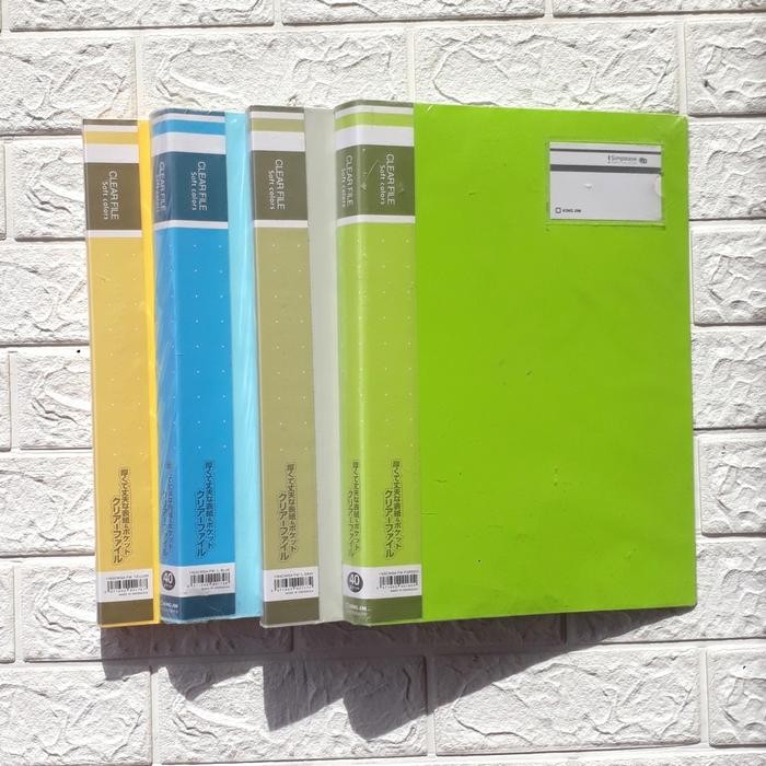 

King Jim Clear File Soft Colors 176SCWGA-FW 40 Pockets ukuran F4