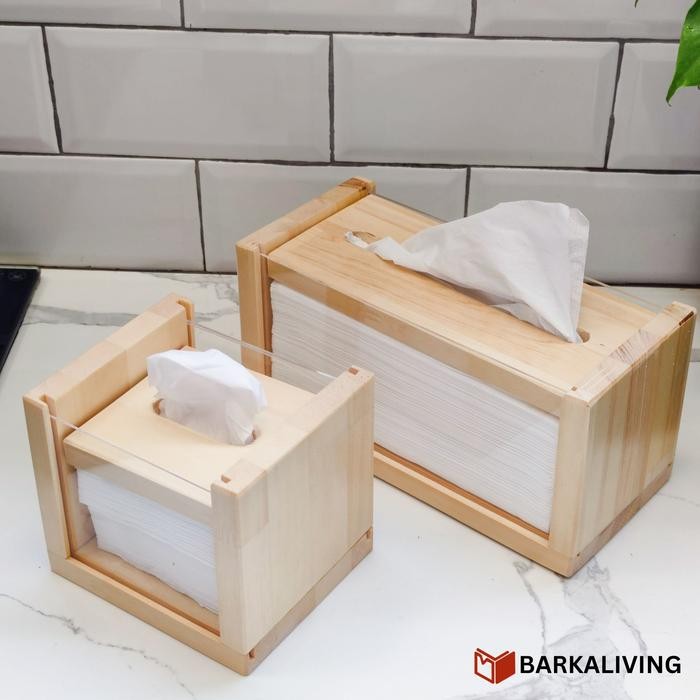 Espero Tissue Box Kotak Tempat Tisu Aesthetic Kayu Akrilik