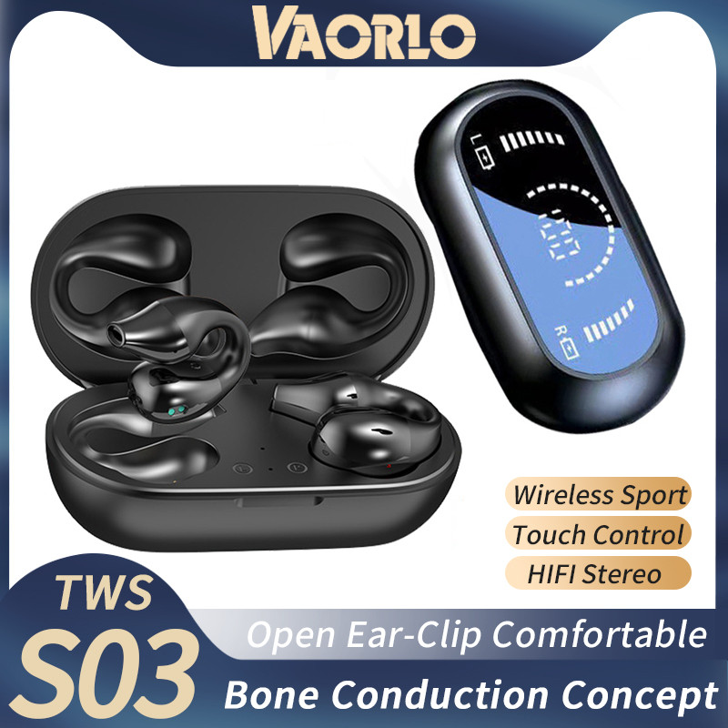 Original VAORLO TWS Wireless Bluetooth 5.2 Headphones Ear Clip HIFI
