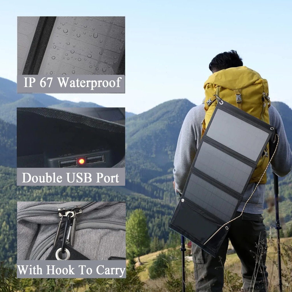 60W Foldable Solar Panel USA Sunpower Solar Cell Flexible Panel