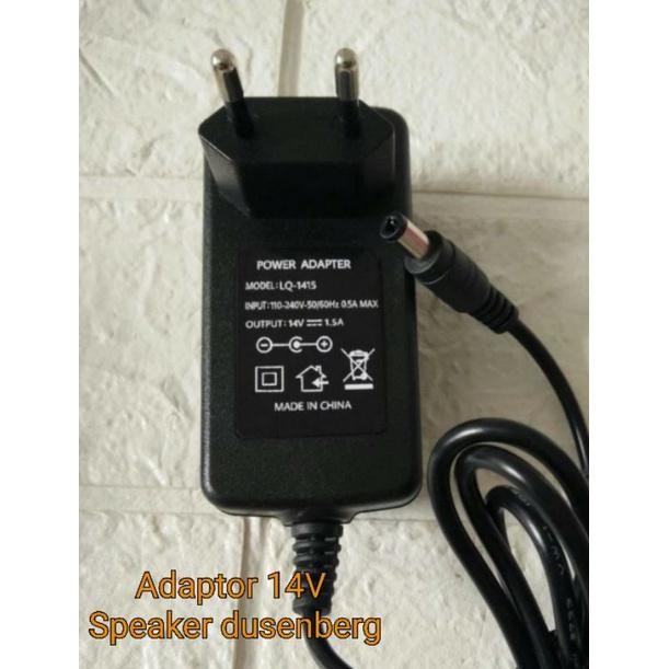 Ac DC Adaptor speaker portabel Dusenberg 14V 1.5A Jack 5.5mm