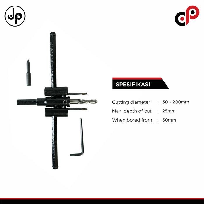 

ADJUSTABLE HOLE CUTTER ADJUSTABLE CIRCLE HOLE SAW CUTTER 30 - 200MM