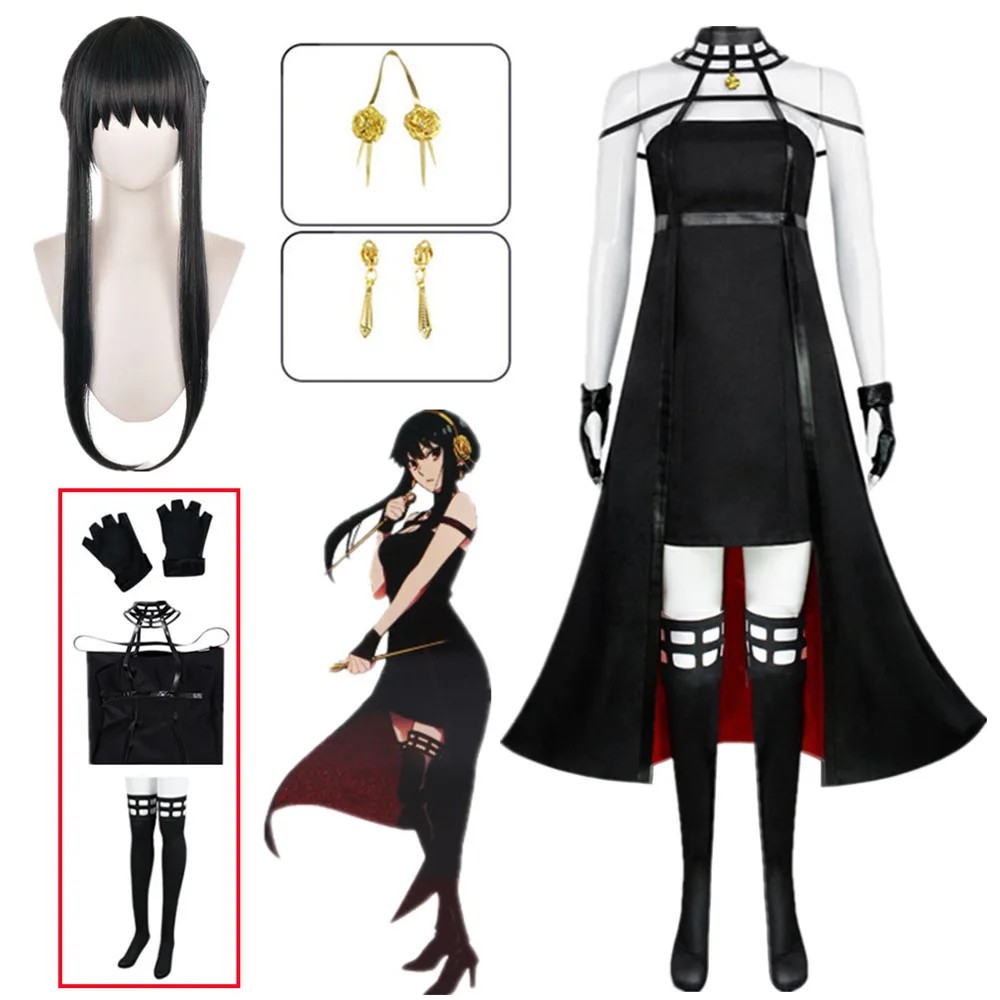 Anime Spy X Family Yor Forger Cosplay Costume Dress Sexy Suit Black Red Skirt Yor Briar Women