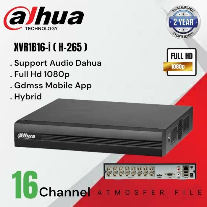 DVR DAHUA 16CH FULL HD XVR-1B16 H-265 ORIGINAL RESMI TERBARU - . NON