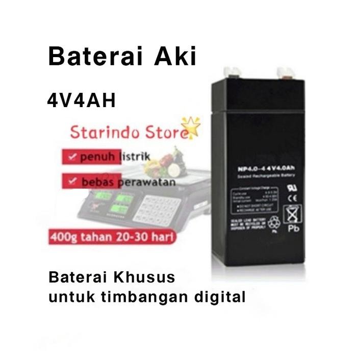 BATERAI AKI 4V 4AH / Baterai Timbangan Digital aki motor baterai timbangan digital - baterai lampu