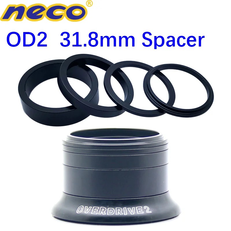 Neco OD2 Spacer Washer 4PC 31.8mm fork steerer 2/3.2/5/10mm for GIANT XTC PP TCR ADV SLR OD2 Bicycle