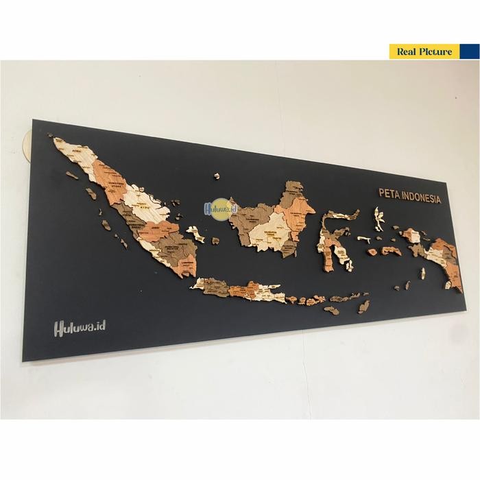 Peta Frame 3D / Peta Dunia & Indonesia Frame 3D / 3D Wall Map Decor Dinding
