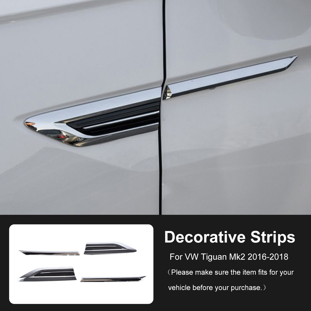 4PCS Car Door Side Wing Emblem Badge Sticker Cover Trim For VW Tiguan Mk2 2016 2017 2018 Styling