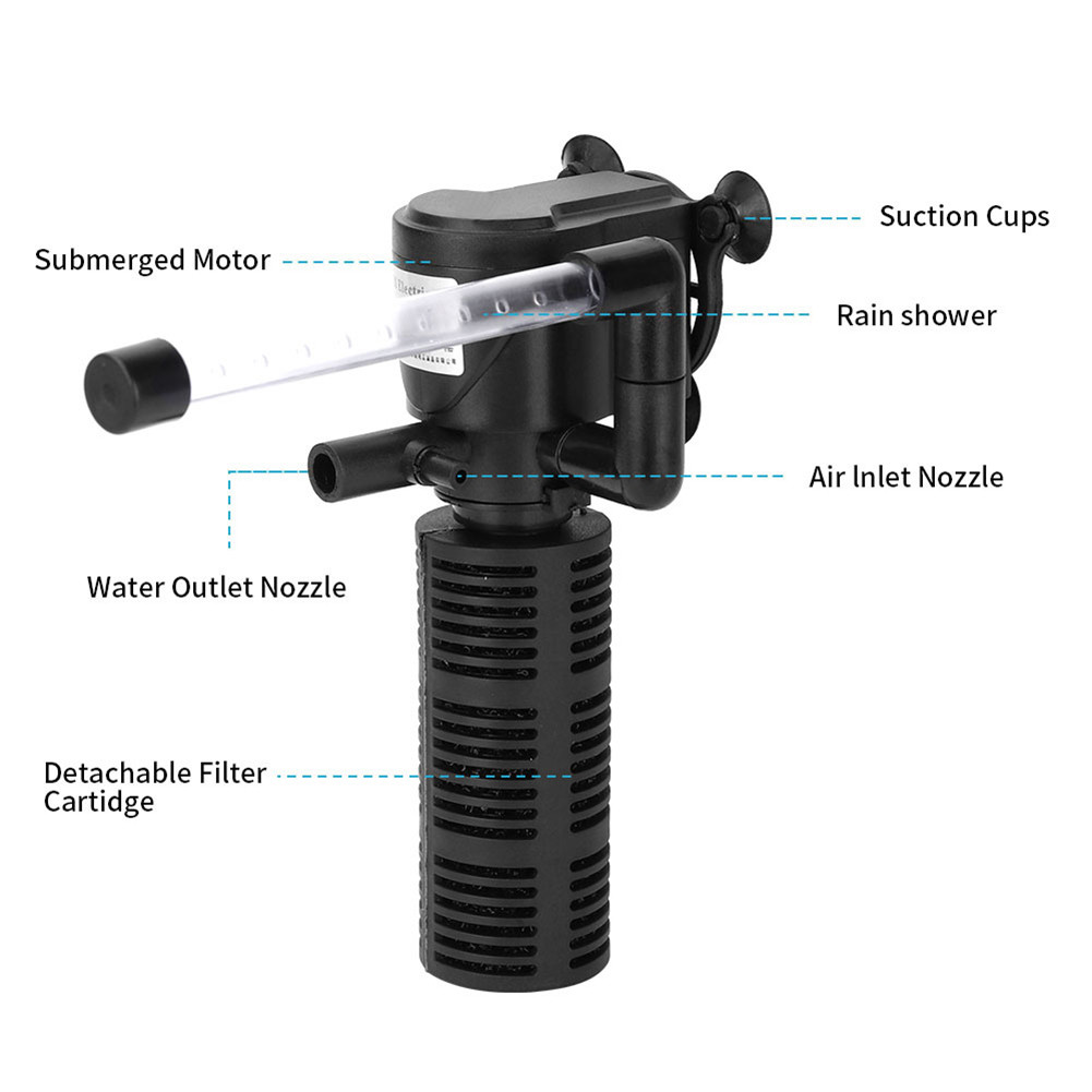 

3 in 1 Silent Aeration Water Purifier Internal Pump Submersible Aquarium Filter Oxygen Submersible