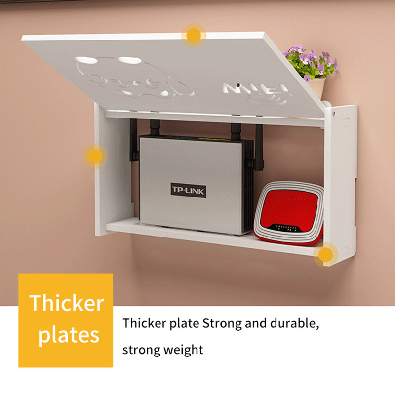 

New White Wireless Router Storage Box Living Room Socket Wifi Decoration Wall-mounted TV Set-top Box