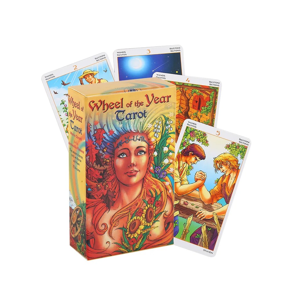 

Hot Sale 78 Cards Wheel Of The Year Tarot Cards Game Full English Friends Party Board Tarot Game