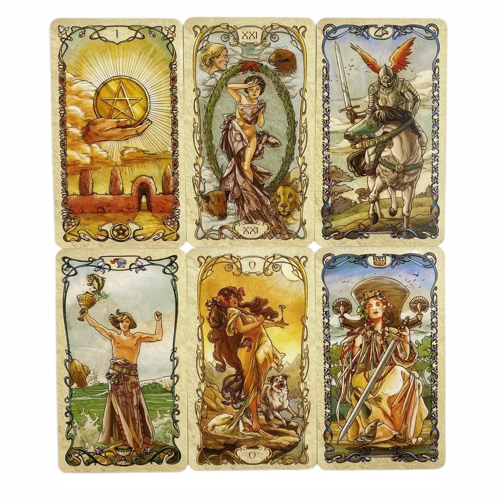 

1Pcs Deck Tarot Mucha Cards A 78 Oracle English Visions Divination Edition Borad Game Playing Games