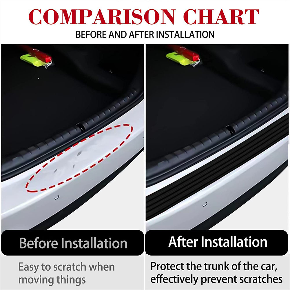 

Anti-Scratch Rubber Mouldings Pad Trim Cover Strip Car Trunk Door Sill Plate Protector Rear Bumper