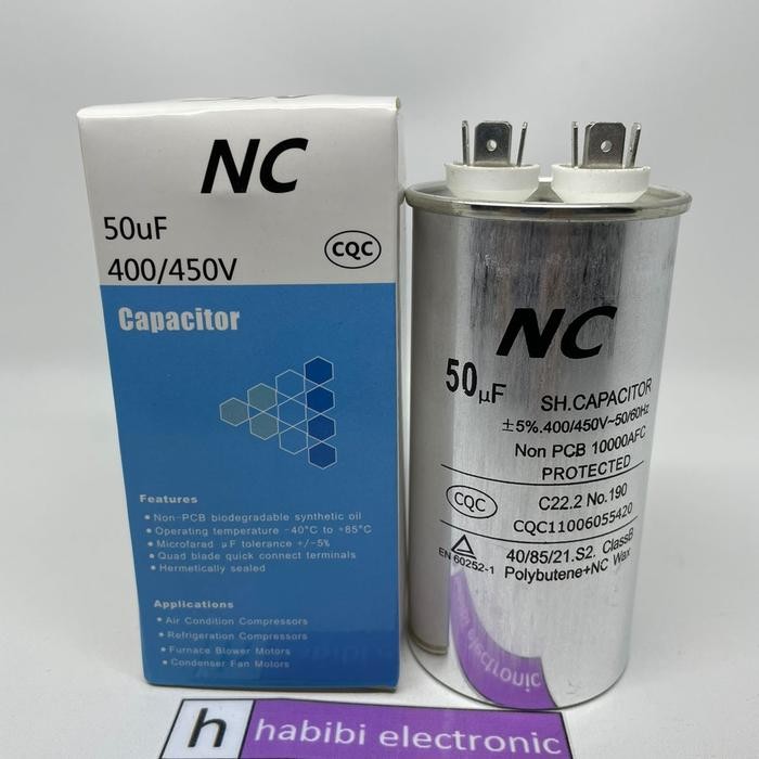 Kapasitor AC 50uf 2PK-2.5PK Panasonic Sharp Daikin Dll NC terjamin ori