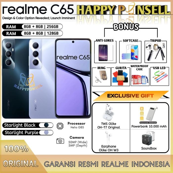 REALME C65 RAM 8/256 GB REALME C 65 RAM 8/128 GB GARANSI RESMI REALME INDONESIA