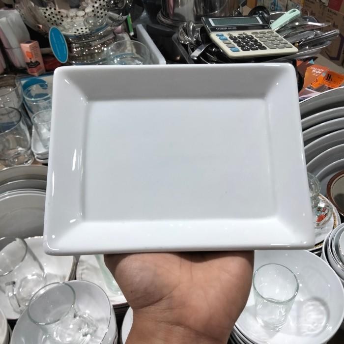 [Allthebest] piring saji persegi panjang 17 x 13 cm / piring kotak BLANC PORCELAIN