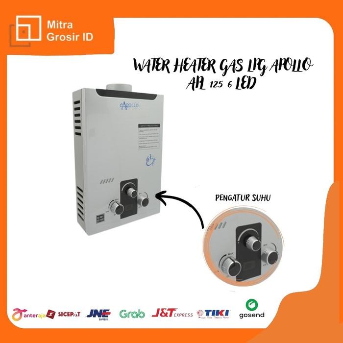 (Allthebest) WATER HEATER GAS LPG APOLLO APL 125 6 LED//PEMANAS AIR KAMAR