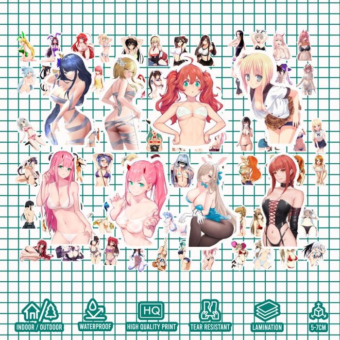 (Allthebest) Sticker Pack Anime WIFU WAIFU WIBU HENTA Stiker Laptop - GILAN
