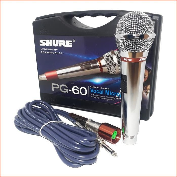 (Allthebest) Mic Shure PG-60 The Best Karaoke Profesional Microphone Kabel
