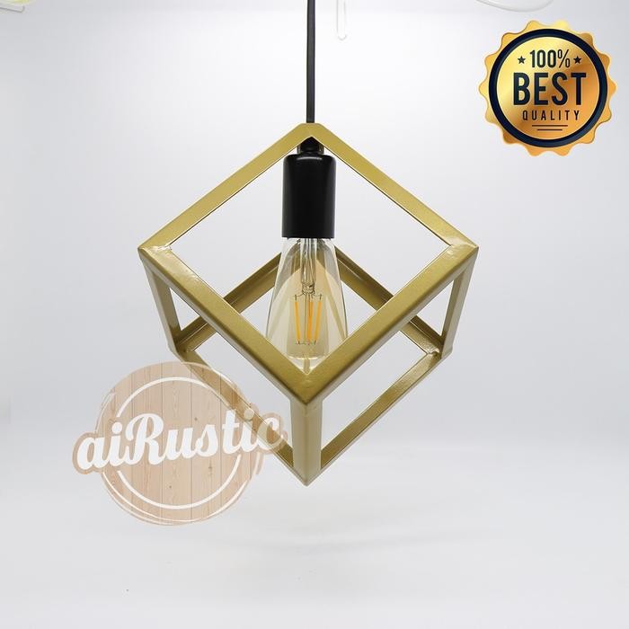 (Allthebest) aiRustic - Kap Lampu gantung kubus vintage