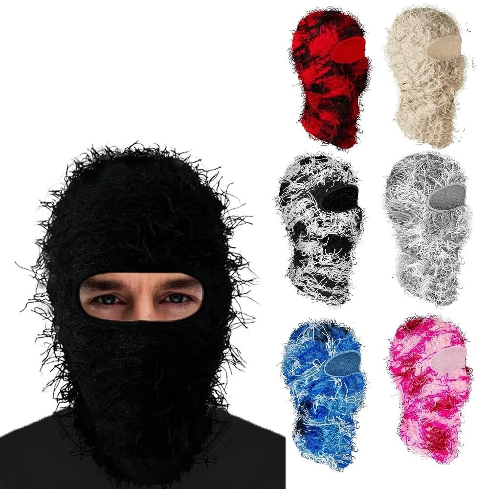 Balaclava Distressed Knitted Full Face Ski Mask Shiesty Mask