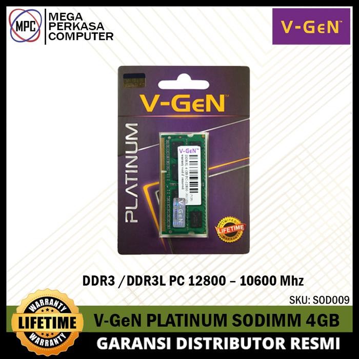 Memory Ram Laptop / Sodimm Ddr3/Ddr3L 4Gb Pc 10600/12800 Vgen Platinum