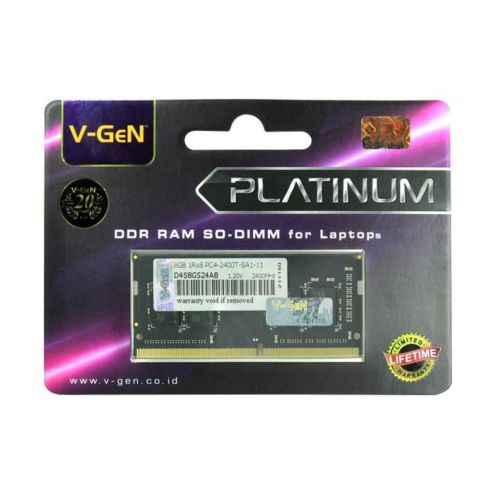 Ram Vgen Ddr4 8Gb Pc19200 2400Mhz V-Gen Memory Laptop Sodimm Platinum