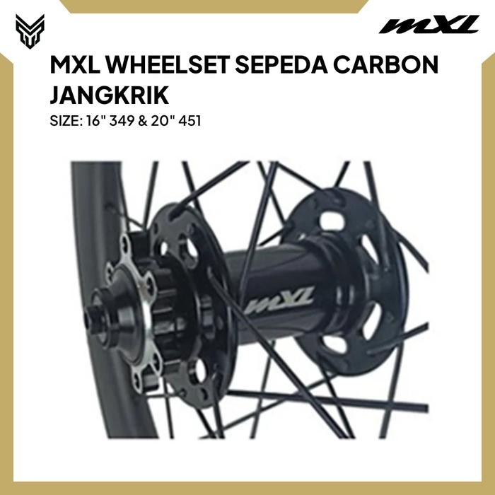 Termurah MXL Wheelset Sepeda 16" 349 & 20" 451 Carbon Velg Roda Set Bike