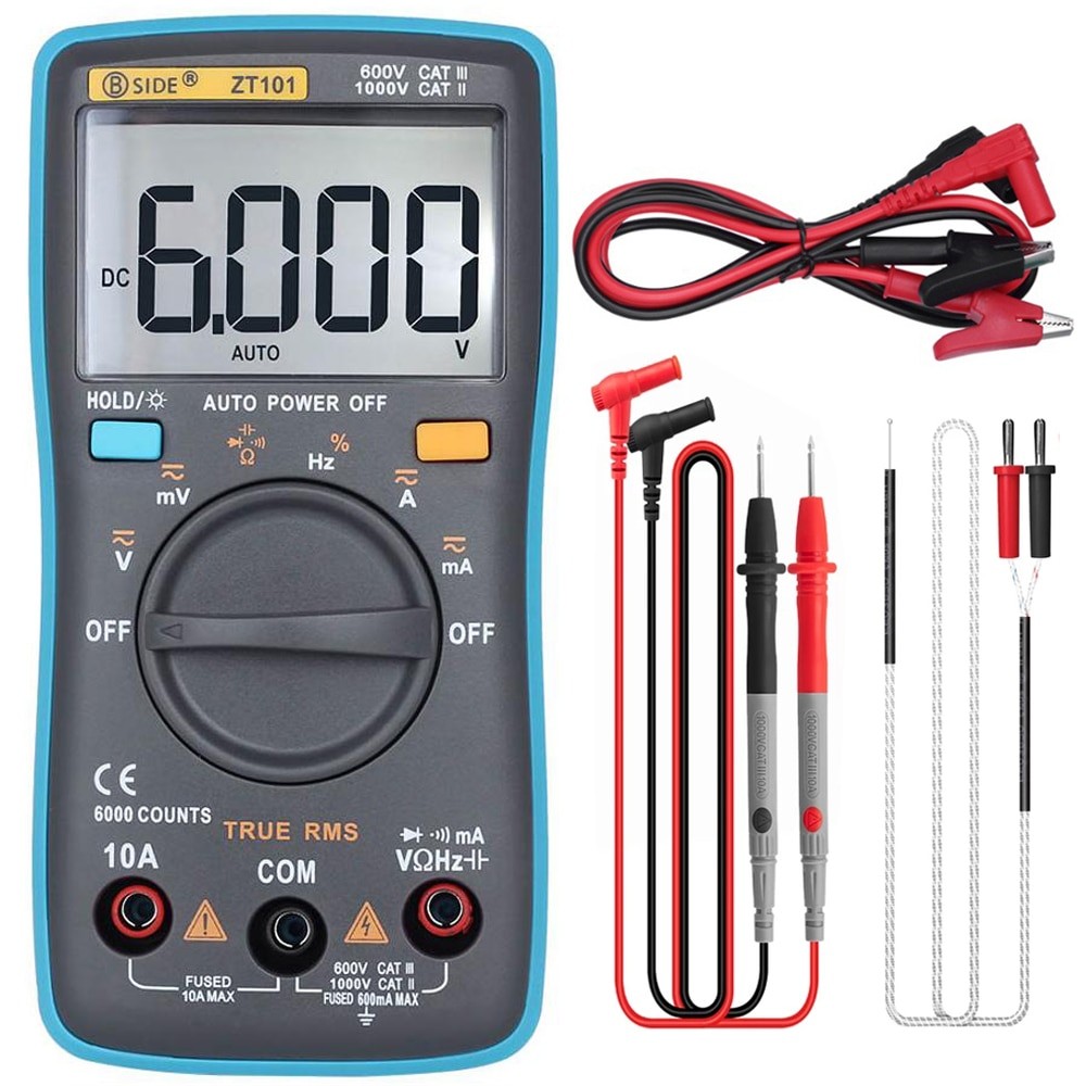 BSIDE Tester voltase Multimeter Digital, tes Diode dengan ketahanan frekuensi kontinuitas PCXKX