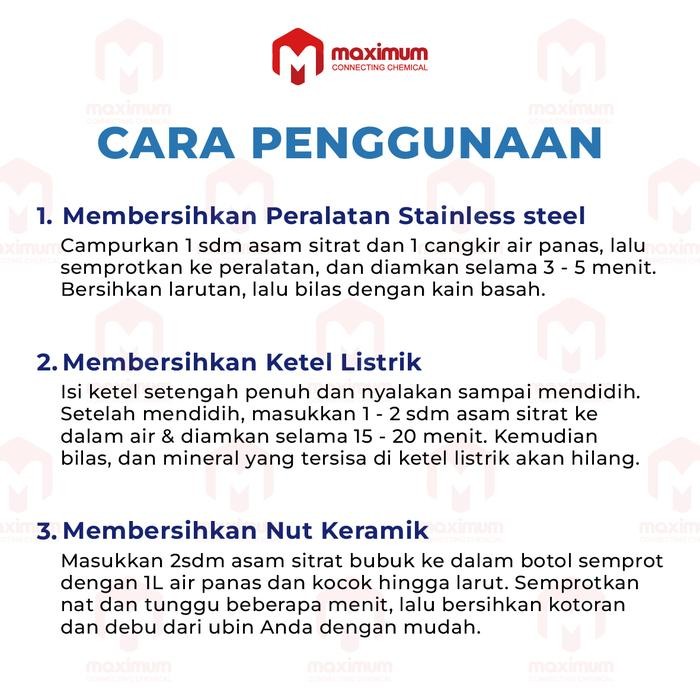 

[Khusus ] Citric Acid/Asam Sitrat/Asam Citrun 1 Sak(25Kg) Gratis Ongkir